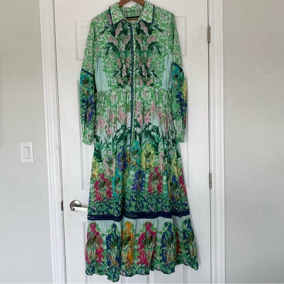 Anthropologie Eleanora Long Sleeve Maxi Shirt Dress Size Large NWT - Picture 5 of 17